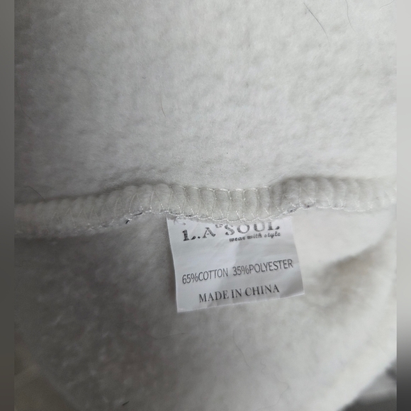 LA SOUL Gray and Black Mushroom Print Sweatshirt Womens Size 1X - Picture 4 of 11